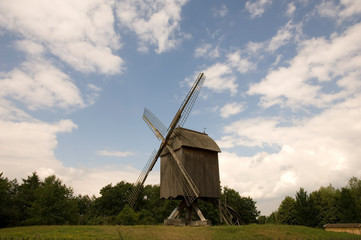 Plakat old windmill wood 