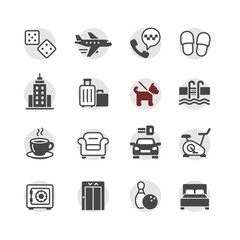 Hotel service vector icons set