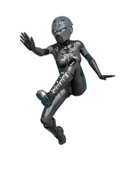 super soldier female action jump