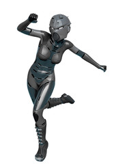 super soldier female doing a comic run