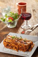 greek pastizio noodle dish with cheese