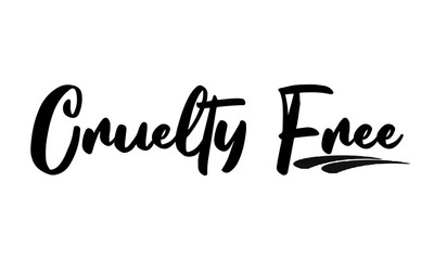 Cruelty Free Phrase Saying Quote Text or Lettering. Vector Script and Cursive Handwritten Typography 
For Designs Brochures Banner Flyers and T-Shirts.