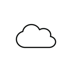 simple icon of a cloud computing with outline style design