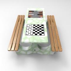 3d render Schachtisch fuer draussen gespr 115 rosenholz 15 