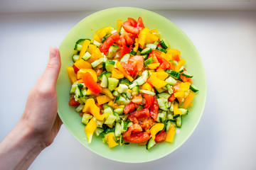 vegetable salad on a plate