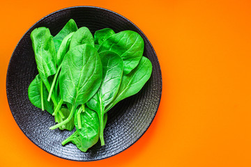 spinach petals, fresh green vegetables grass microgreen Menu concept, food background, keto or...