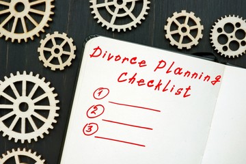 Word writing text Divorce Planning Checklist.