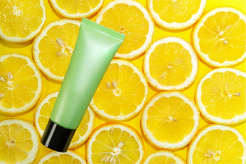 Natural vitamin c serum, skincare, essential oil product.