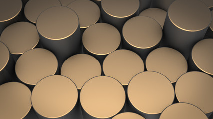 3D rendering of abstract cylindrical geometric surfaces in virtual space