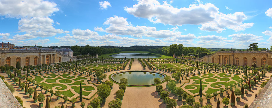 Versailles Palace Exterior Near Paris, France. This View Shows The Orangerie With Citrus Fruit Trees.