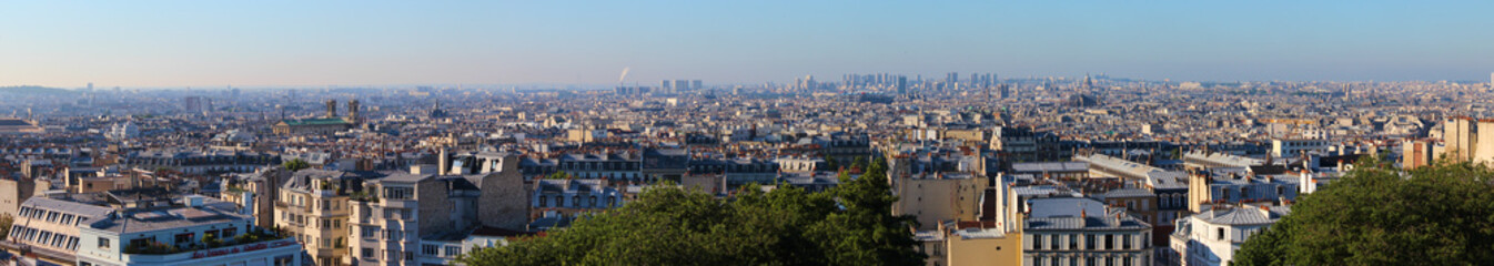 Aerial view of Paris from the Butte Montmartre, France