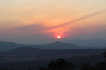 Beautiful sunset and golden hour in Sabie South Africa