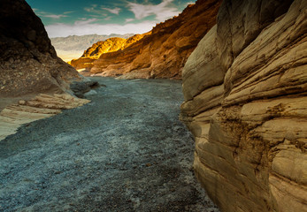 The Narrows and Smooth Marbleized Rock Walls,  Mosaic Canyon, Death Valley National Park, California, USA