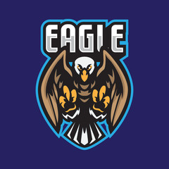 Obraz premium Vulture Eagle Owl Phoenix Falcon Cardinal Bird esport mascot emblem logo design vector template