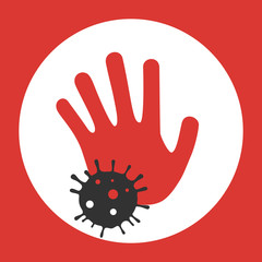 Do not touch warning sign.Vector illustration of stop virus protection sign.