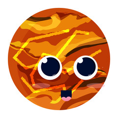 Isolated planet cartoon