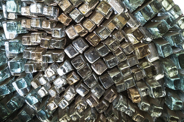 Monochrome texture of glass blocks.