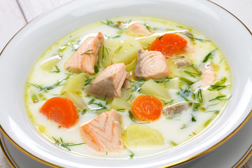 Lohikeitto, finnish traditional salmon soup