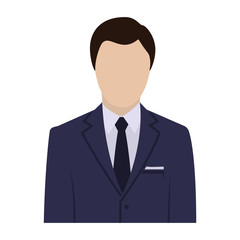 Businessman faceless avatar, icon. Vector illustration.