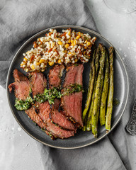 Tri-tip steak with chimichurri sauce