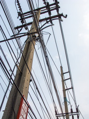 Obraz premium Electric pole tangle