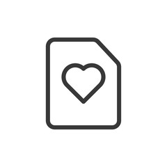 Document icon isolated on white background. Heart symbol modern, simple, vector, icon for website design, mobile app, ui. Vector Illustration