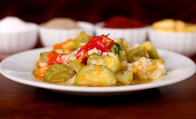 very beautiful pumpkin galve spicy on white plate