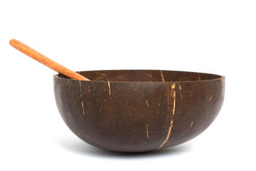 coconut bowl isolated on white background