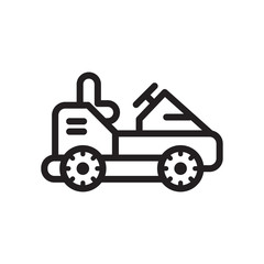 lawn mower icon vector symbol template