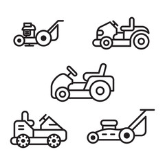 lawn mower icon vector symbol template
