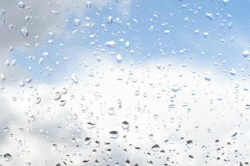Water droplet on glass surface