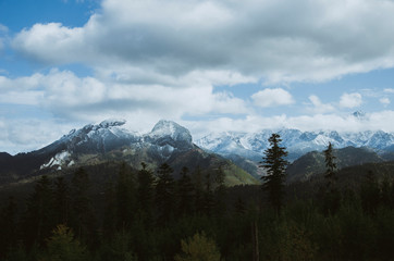 clouds over mountains