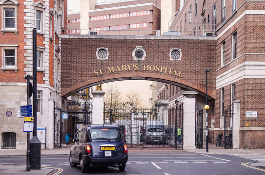 LONDON- St Mary's Hospital on Praed Street in Paddington, London. Site of the Alexander Flemming laboratory