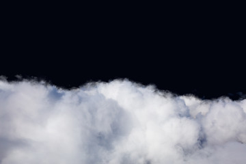 Aerial View of White Cloudscape. Cutout on Black. Perfect for Image Composite Overlay.