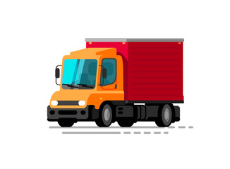 Truck cartoon. Transport, moving, delivery vector illustration
