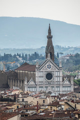 Fototapeta premium Aerial view of Basilica of Santa Croce in Florence