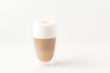 Latte .Coffee with milk .Hot drink for breakfast.