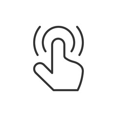Click hand button icon. Touching symbol vector illustration