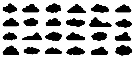 Cloud in flat style collection. Vector illustration