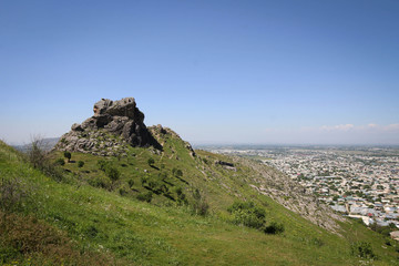 Sulayman Mountain view in Osh town, Kyrgyzia