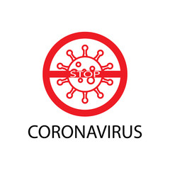 Stop Corona Virus White background