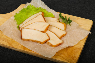 Sliced smoked squid