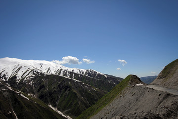 Scenic white peaks of Fergana Range mountains, Tian Shan, Kyrgyzia