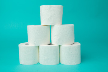 Hoarding of toilet paper in panic. Buying things at quarantine time