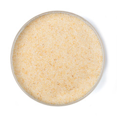 Spice Top View – Garlic Powder – Isolated on White Background