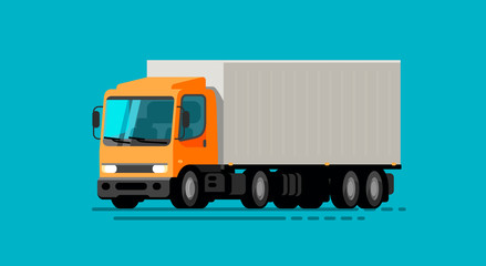 Truck, lorry. Moving, delivery service, transportation vector illustration