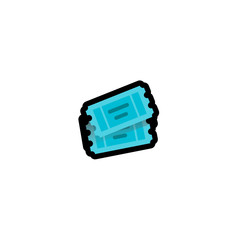 Admission Tickets Vector Icon. Isolated Cinema Tickets Cartoon Style Emoji, Emoticon Illustration	