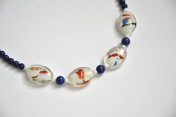 Lapis-azuli murano necklace - Collier Murano et lapis-lazuli