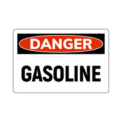 Danger fuel gasoline flammable gas icon. Gasoline liquid sign warning.