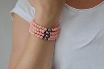 Pink briare bracelet - bracelet de briare rose